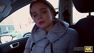 Debt4k. Hottie Calibri Investor blows agent in his buggy and has anal with him sex indoors